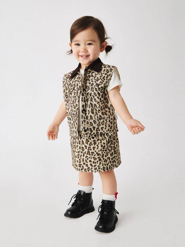 Little Moco Baby 26 Autumn Leopard Print Vest Jacket for Boys and Girls Kbf3Jkty03 Little Moco Baby 26 Autumn Leopard Print Vest Jacket for Boys and Girls Kbf3Jkty03