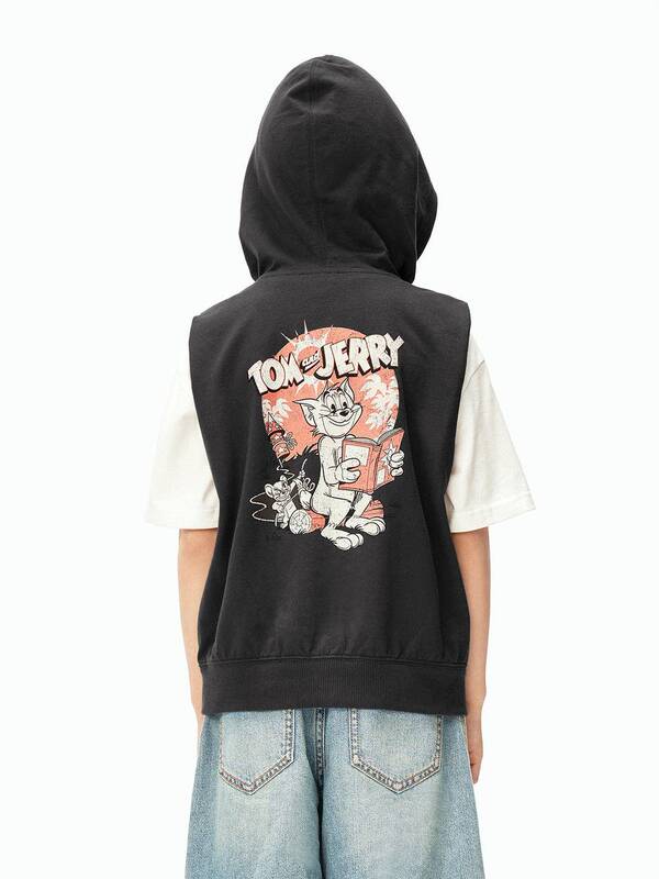 Little Moco Children's Clothing 25 Autumn Girls' Hooded Vest Sleeveless Jacket Top Kbe3Jkt036 Little Moco Children's Clothing 25 Autumn Girls' Hooded Vest Sleeveless Jacket Top Kbe3Jkt036