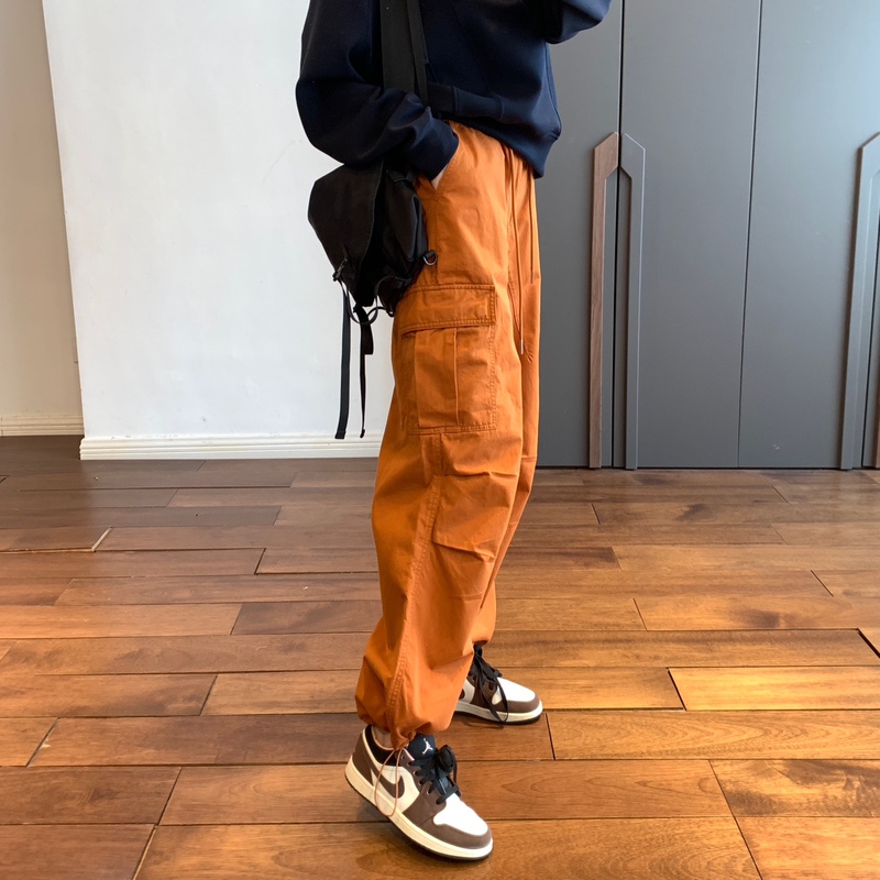 Thewow W Series Hot Item High-Quality Designer Trendy Pants, All-Cotton, High-Waisted Drawstring Cargo Pants for Autumn Thewow W Series Hot Item High-Quality Designer Trendy Pants, All-Cotton, High-Waisted Drawstring Cargo Pants for Autumn