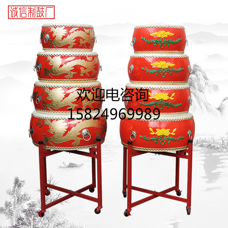 Embossed flower drum 12 inches 14 inches 16 inches 18 inches 20 inches 24 inches dragon drum weifeng drum drum drum flat drum hall drum cowhide drum
