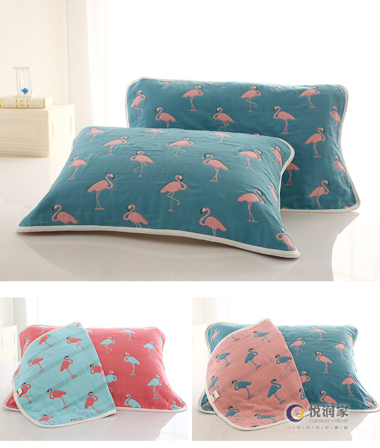 Gối bông gạc sáu lớp mới 50 * 80cm Giá đơn thấm mồ hôi không thấm mồ hôi vỏ gối vuông