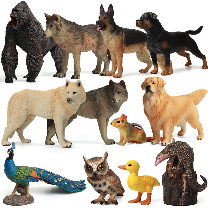 Single Large Realistic Animal Model Solid Hard Peacock Ornament Toy Eco-Friendly Owl Orangutan Wolf Dog Single Large Realistic Animal Model Solid Hard Peacock Ornament Toy Eco-Friendly Owl Orangutan Wolf Dog