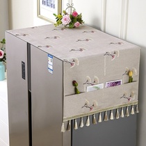 Haier double-door refrigerator dust-proof cover cloth can accommodate Japanese ins wind cover modern above the freezer rectangle