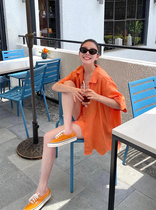 Small sub-net red color display high reduction age beautiful ocean air shorts suit women summer casual fashion shirts two sets summer