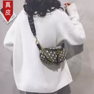 Hong Kong small mk canvas chest bag female 2021 new trend niche shoulder messenger fanny pack casual all-match ins