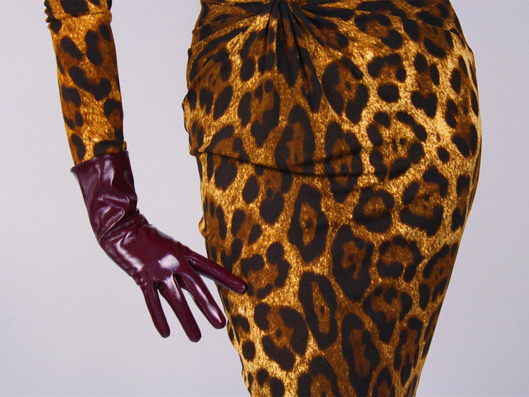 Tech Gloves Faux Patent Leather Wrist Long Short Coffee Black White Touchscreen 28cm LLDLLNT