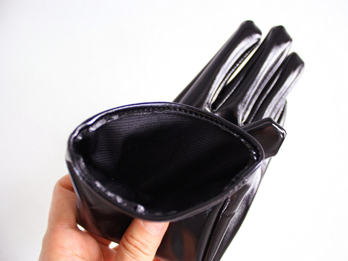 Tech Gloves Faux Patent Leather Wrist Long Short Coffee Black White Touchscreen 28cm LLDLLNT
