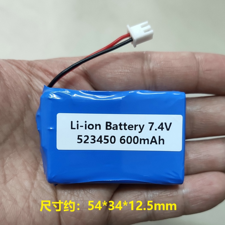 7 4V 523450 600mAh remote control toy car robot toy dog lithium battery (2 5 square plug)