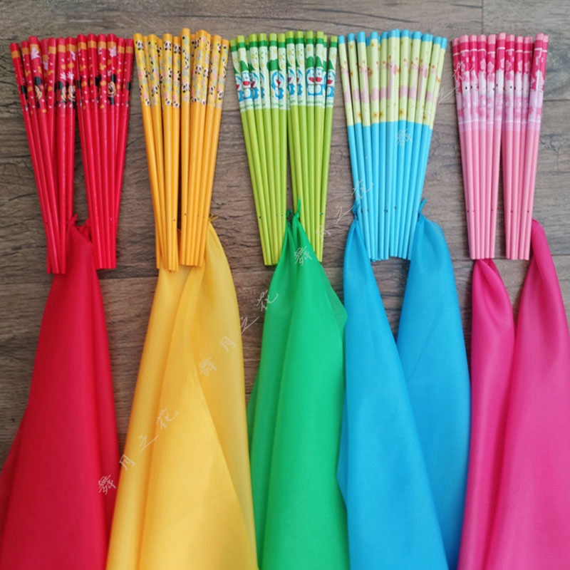 Dance props chopsticks kindergarten dance chopsticks dance dance chopsticks Mongolian chopsticks dance colorful silk fan