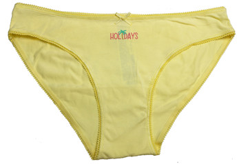 Yohoo! Women's Size L Light Yellow Cotton Briefs Shorts for Girls and Women