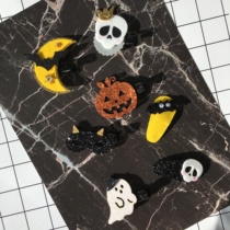 New pint Halloween hair clip Pumpkin Ghost Skull Bat Moon Hair Clip BB Clip Girl Hair Accessories Cartoon Headwear