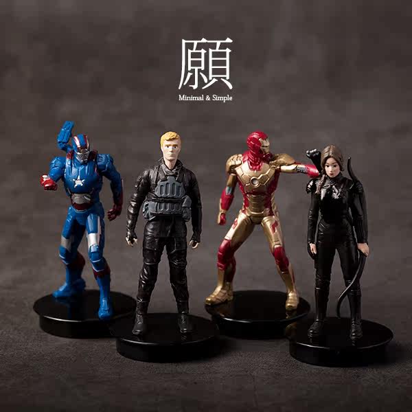 Avengers 3 Black Widow Hawkeye Iron Man Patriot Ornament Home Decoration Toy Doll Doll