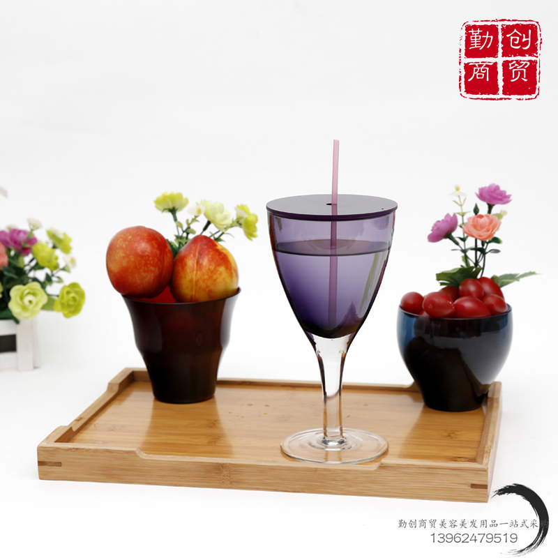 Colored ordinary high-foot red wine glass beauty hair special circular creativity customizable lid glass glass