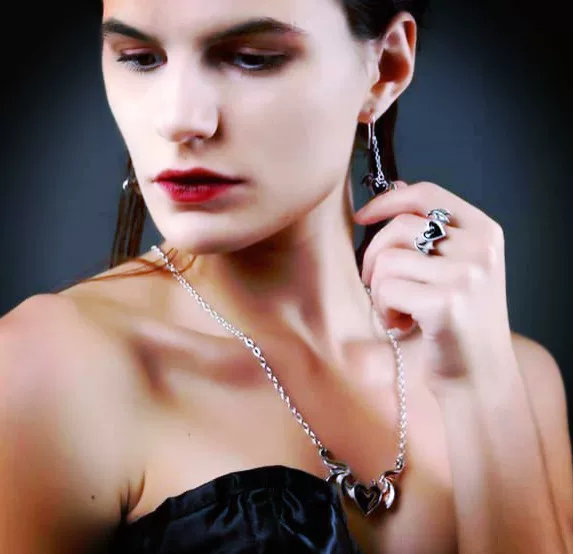 [Alchemy Gothic R240 Blacksoul чёрный дух Gothic сердце рок-панк винтажное кольцо]
