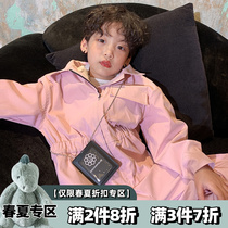 High sweet pear vortex original childrens pink jumpsuit Spring and Autumn New style out foreign style boys and girls long sleeves outside wear personality