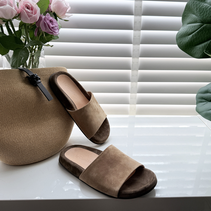 [July 24Th Release] Suede Earth-Tone Slip-On Slippers, Faux Suede Lazy Slippers for Women, Chendan Chen Dan Women's Shoes