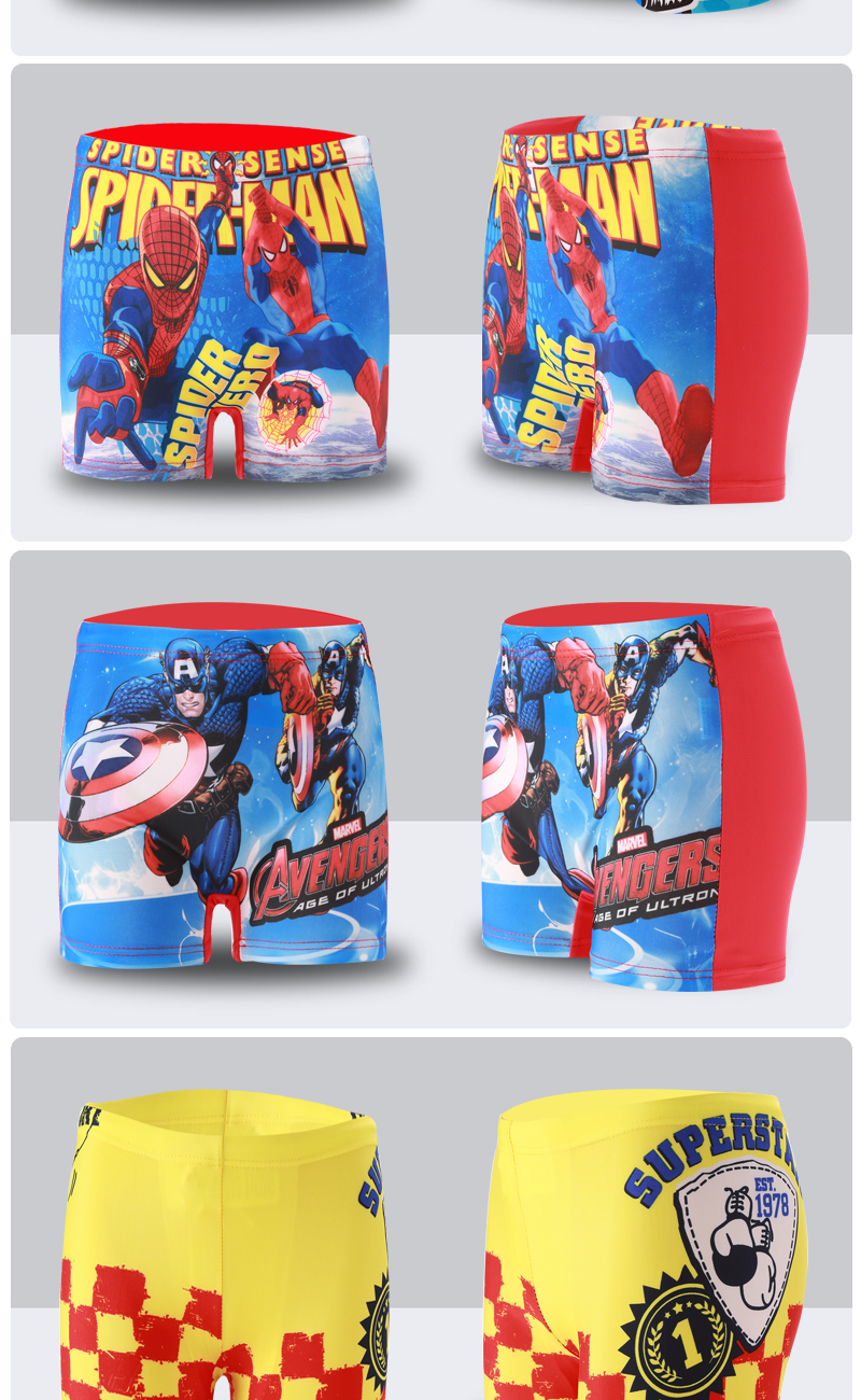 Quần bơi trẻ em polyester bé thoải mái áo tắm bé trai nam quần boxer quần bơi hoạt hình siêu nhân đồ bơi bán buôn - Bộ đồ bơi của Kid đồ bơi cho bé gái 10 tuổi