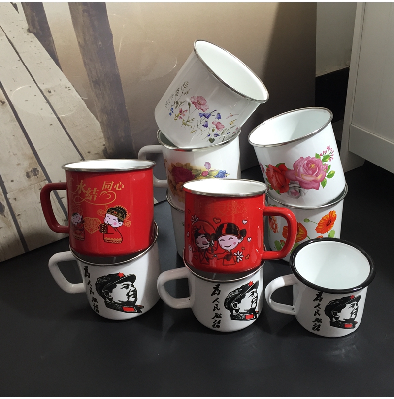 Retro Enamel Cup Coffee Cup Mark Cup Nostalgia