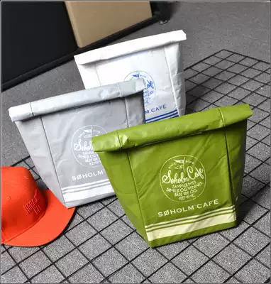 Portable practical daily list printing Breakfast insulation fresh-keeping bag Lunch box portable temperature-keeping bag Waterproof portable rice bag Picnic
