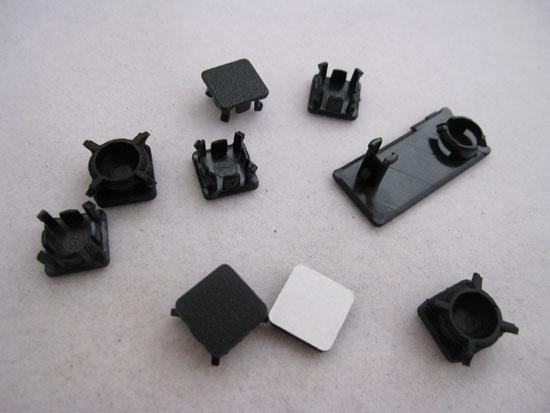 PS3 Slim foot pad PS3 thin machine case full set of screws Plastic pad dust plug plastic pad black 9-piece set