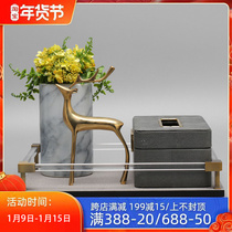 Pallet light luxury tissue box decoration soft decoration with model room living room coffee table American vase flower arrangement decoration