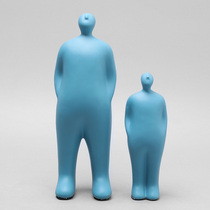 Nordic modern minimalist creative Blue character ornaments clubhouse model room home living room wine cabinet soft decorations