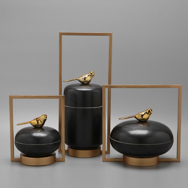 Modern new Chinese creative home accessories decorative utensils storage jar ornaments model room living room soft decorations