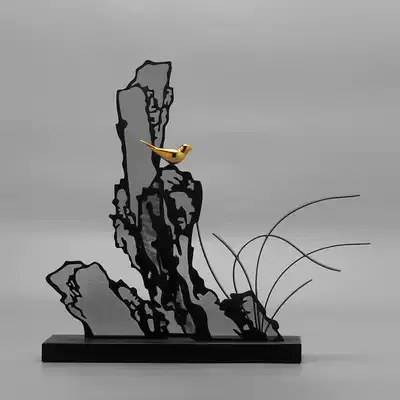 New Chinese creative wrought iron bird crafts decoration sample house display center front desk window soft decoration model room decoration