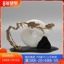 New Chinese style bronze tree jade ornaments Zen soft decorations modern desk porch desktop high-grade handicrafts furnishings