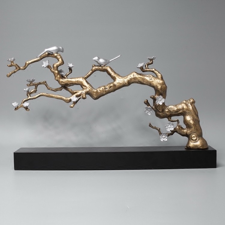 Modern new Chinese style of hospitality TV cabinet Xuanguan Fortune Tree Swing Piece Creative Model Room Office Soft Adornment