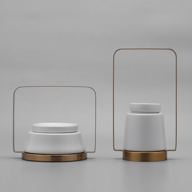 New Chinese Modern Creative Iron Art Ceramic Decorations Pendulum Boilerplate Room Living-room Home Hotel Room Furnishing