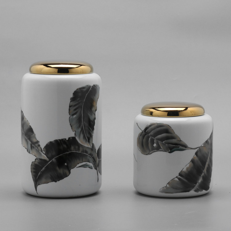 Modern light luxury creative home storage tank decoration living room ceramic crafts model room indoor wine cabinet decoration