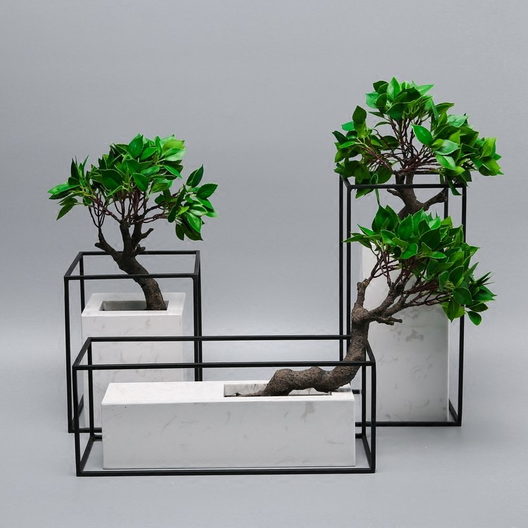 New Chinese simulation banyan tree decoration Living room home plant potted decoration Green plant bonsai office decoration