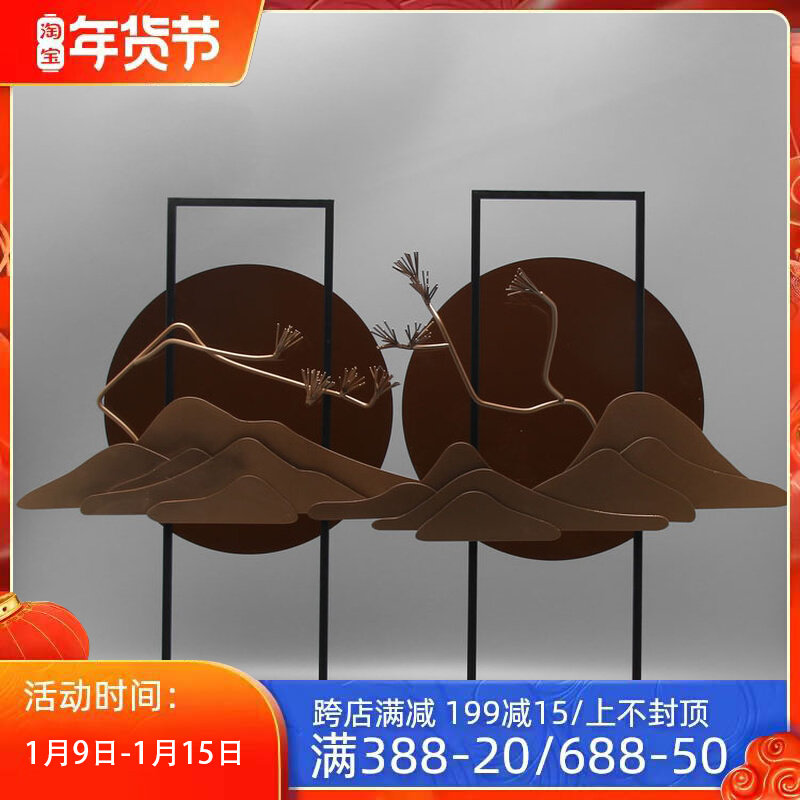 New Chinese style modern creative iron acrylic craft gift decoration soft decoration home living room TV cabinet porch ornaments