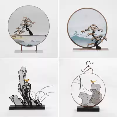 Modern new Chinese ornaments creative iron craft gifts decoration home living room art model room decoration Chinese style decoration