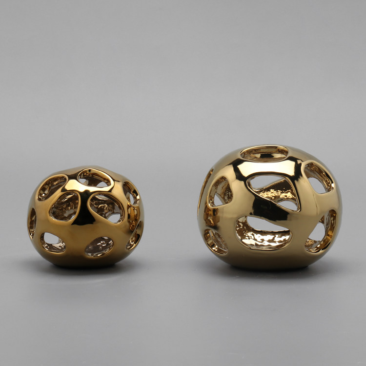 New Chinese modern creative golden ceramic decoration decoration Interior living room Home desktop handicraft decoration