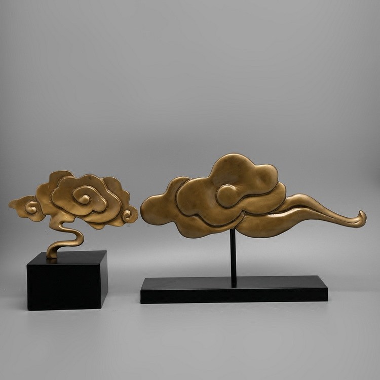 New Chinese creative aluminum crafts decoration living room TV cabinet wine cabinet Xiangyun decoration model room soft decoration