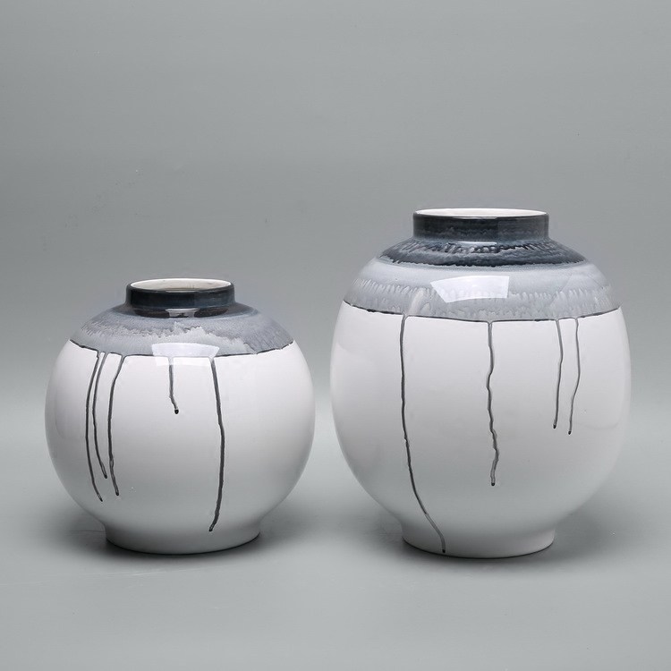 Modern New Chinese Creative Hand-painted Ceramic Pendulum Hotel Exhibition Hall Home Living Room TV Cabinet Xuan Guan Soft Adornment