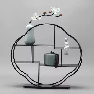 New Chinese modern home TV cabinet wine cabinet decoration creative model room ancient shelf display rack soft decoration