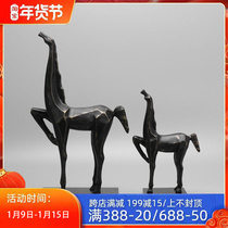 New Chinese creative horse ornaments home living room TV cabinet wine cabinet decoration model room indoor desktop soft decorations