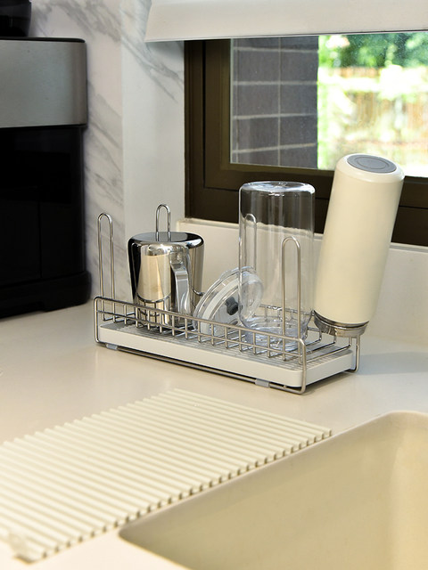 304 stainless steel drain cup holder upside down home dining table countertop insulation tea cup storage bottle storage rack