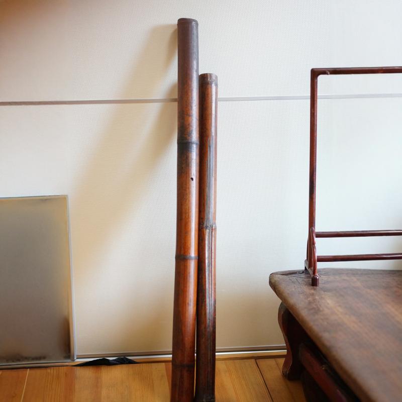 アンティークな中国筆筒　古竹彫刻 中国美術 乾隆御題 古竹彫刻 漢詩山水人物雕 筆筒 古玩 CHG8