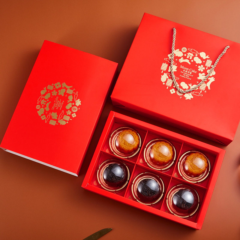 Egg Yolk Crisp Box 6 Grain Packed With Mid-Autumn Moon Cake Refreshment Box Snowy Bridesmaid Packing Box Hand Gift Box
