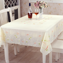 Thickened lace table cloth water-proof anti-scalding oil-proof leave-in rectangular PVC garden