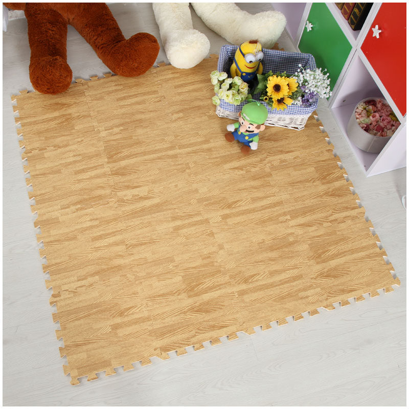 Minder wood grain foam ground mat eco-friendly and tasteless foam board floor cushion kindergarten yoga gallery crawl cushion 9 pieces of clothing