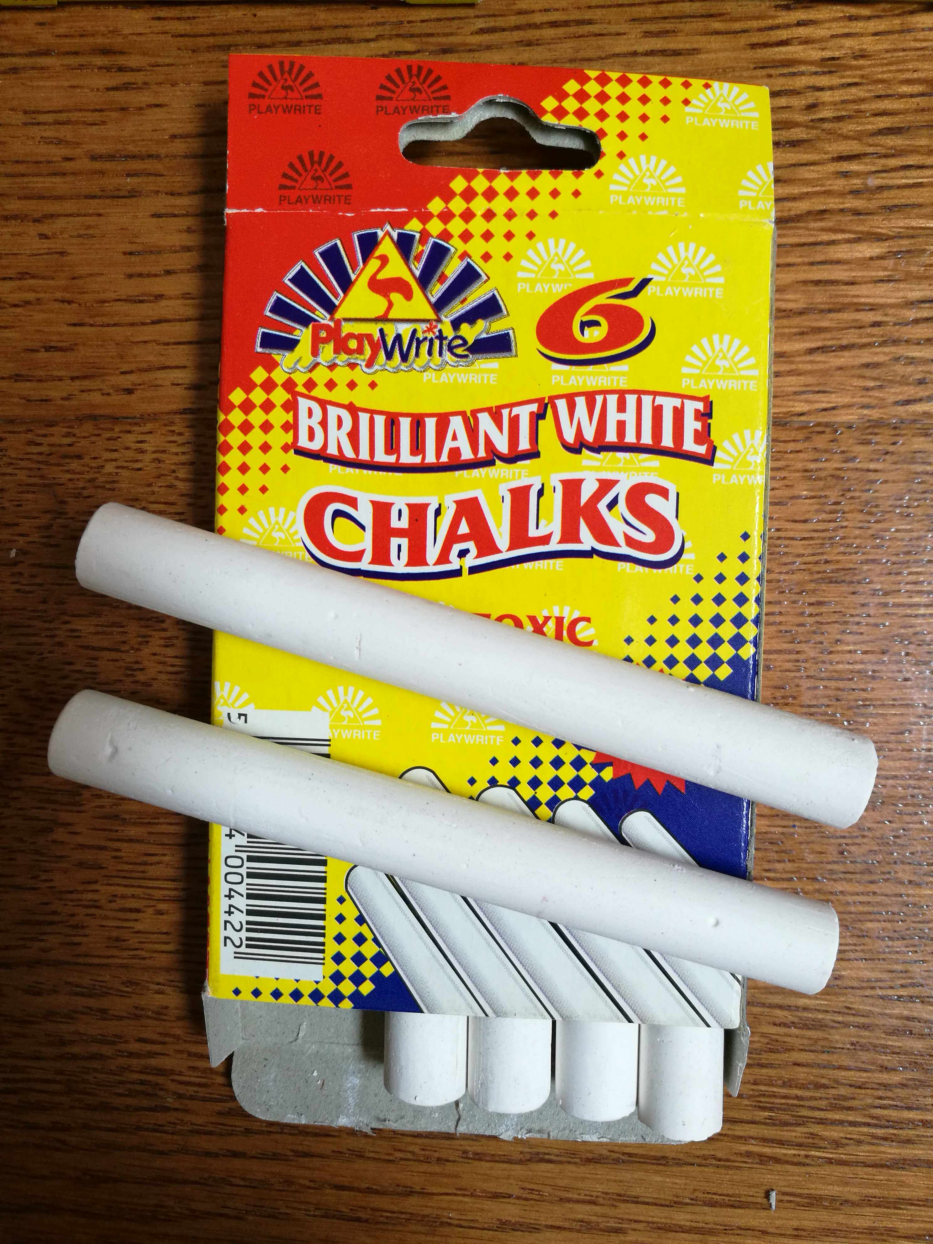 6-pack white and colored chalk