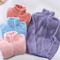 simboo outdoor winter coral velvet jacket female warm thickened cold velvet fleece jacket Male supple windproof