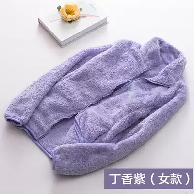 simboo walking outdoor autumn and winter warm fleece women's thick cardigan coral velvet jacket men