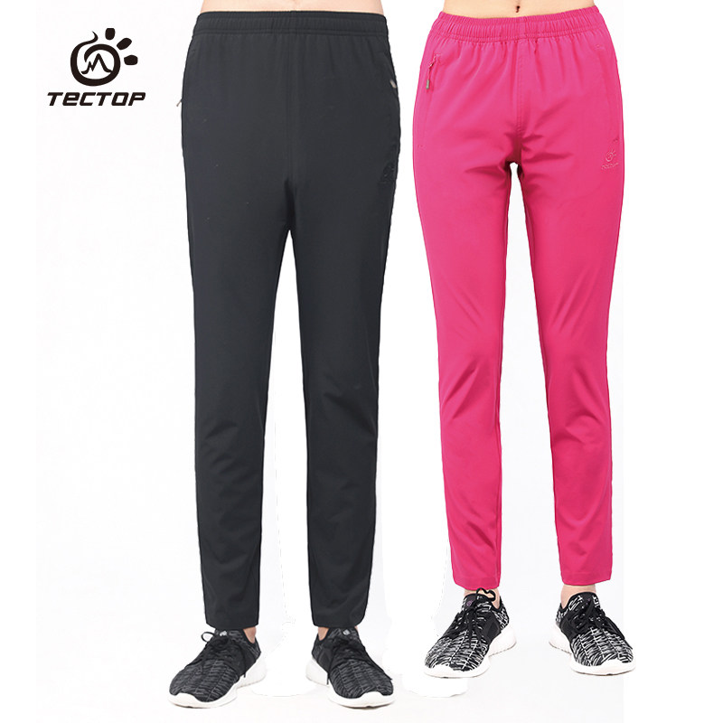 TECHCTOP Exploration Straight Drum elastic casual pants Male currents Tide Cards Sport Pants Breathable Speed Dry Pants Women