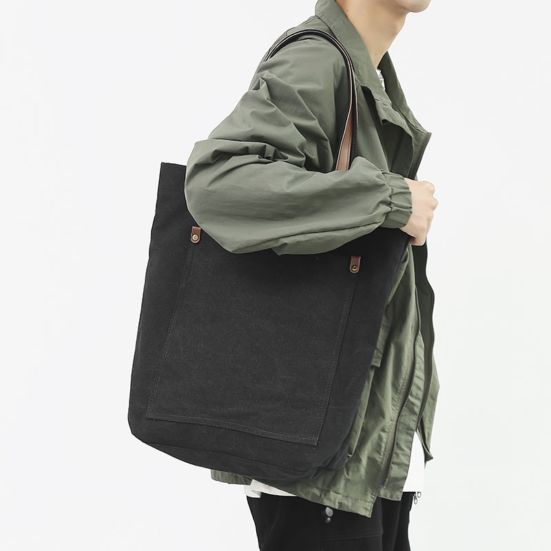 Backpack Men's Casual Lazy Wind High School Students Sports Shoulder Bag Trend Versatile Portable Canvas Bag Women